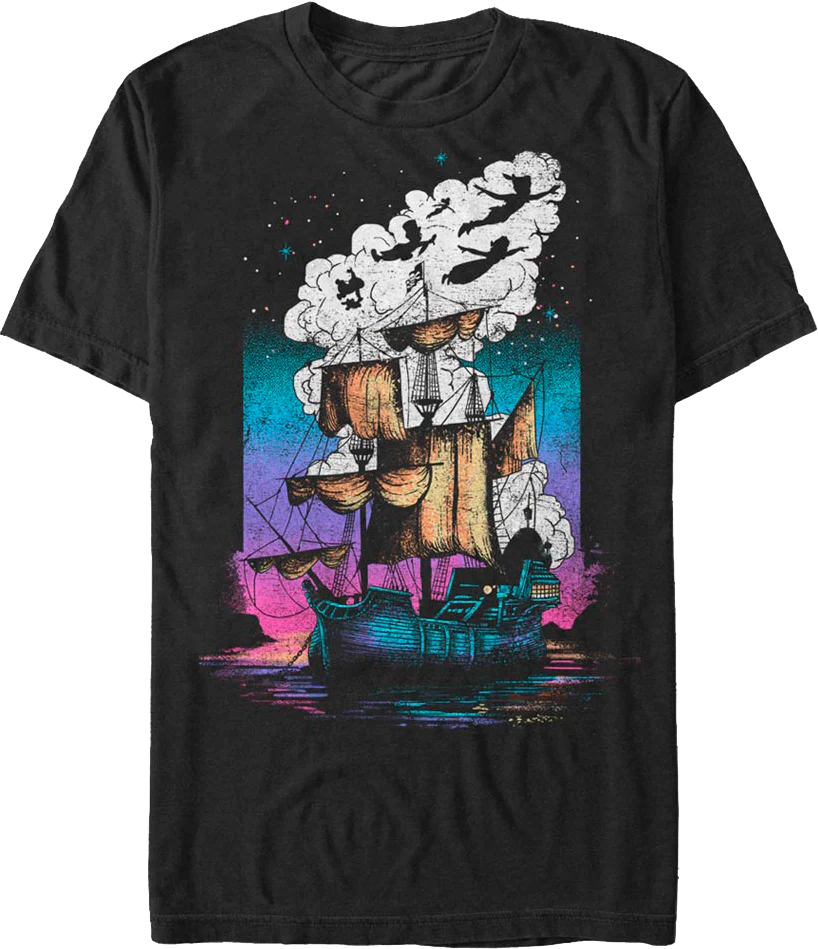 Pirate Ship Silhouettes Peter Pan Disney T-Shirt