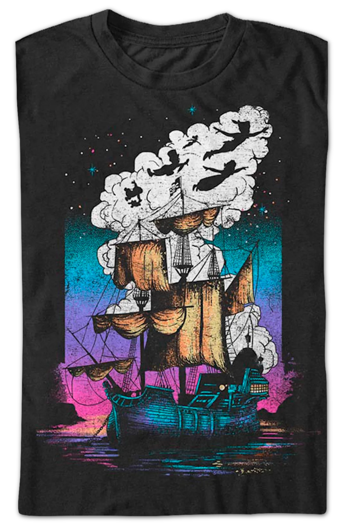 Pirate Ship Silhouettes Peter Pan Disney T-Shirt - Image 2