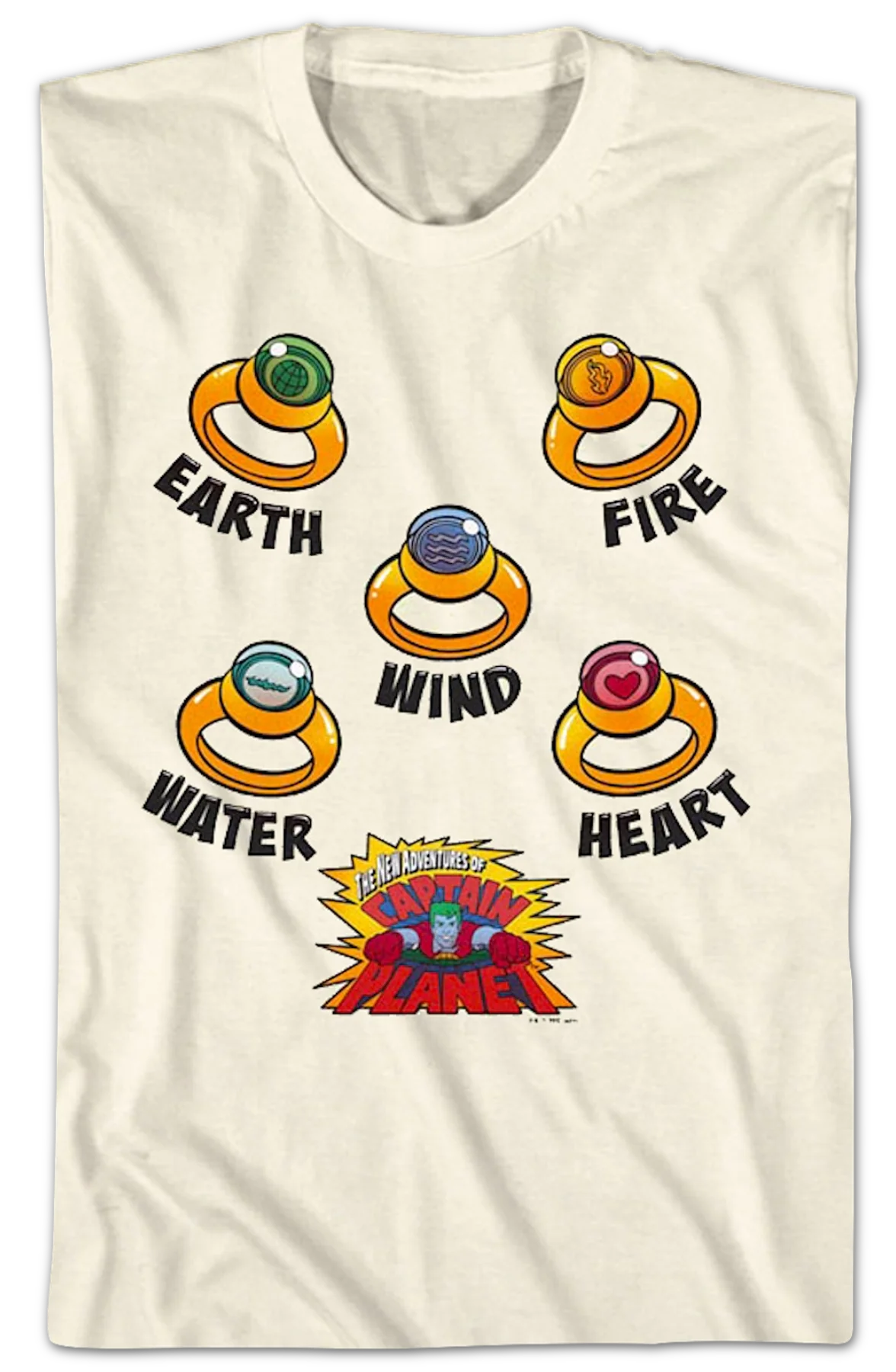 Planeteer Rings Captain Planet T-Shirt - Image 2