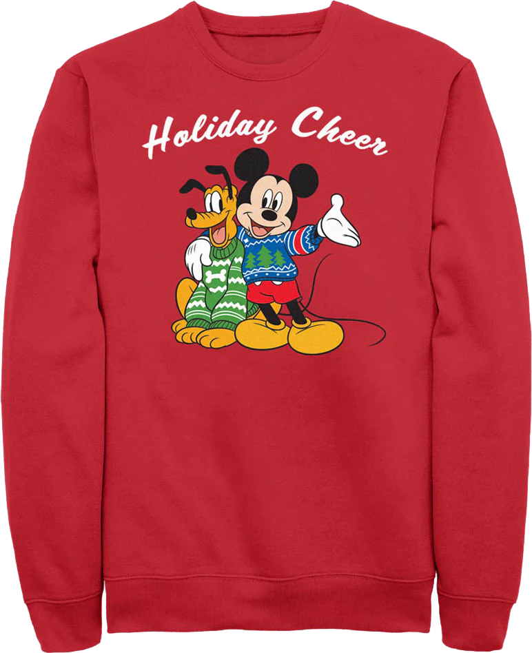 Pluto & Mickey Mouse Holiday Cheer Disney Sweatshirt