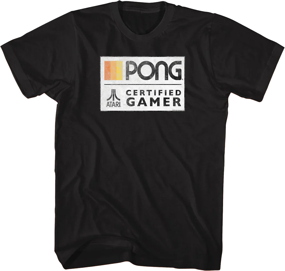 Pong Certified Gamer Atari T-Shirt