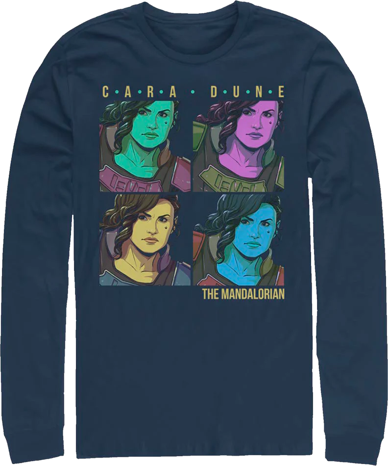Pop Art Cara Dune Mandalorian Star Wars Long Sleeve Shirt