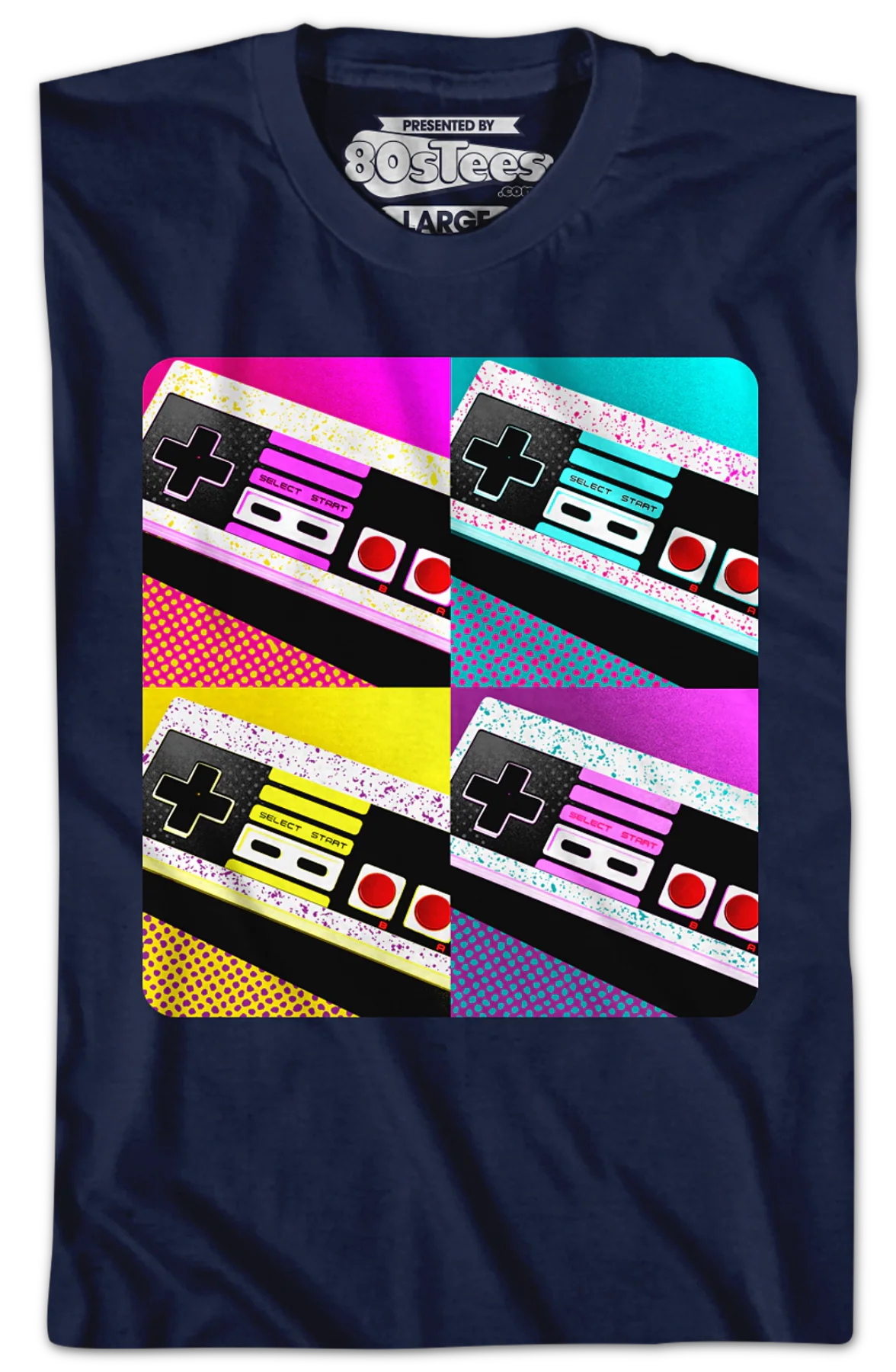 Pop Art Game Controllers Nintendo T-Shirt - Image 2