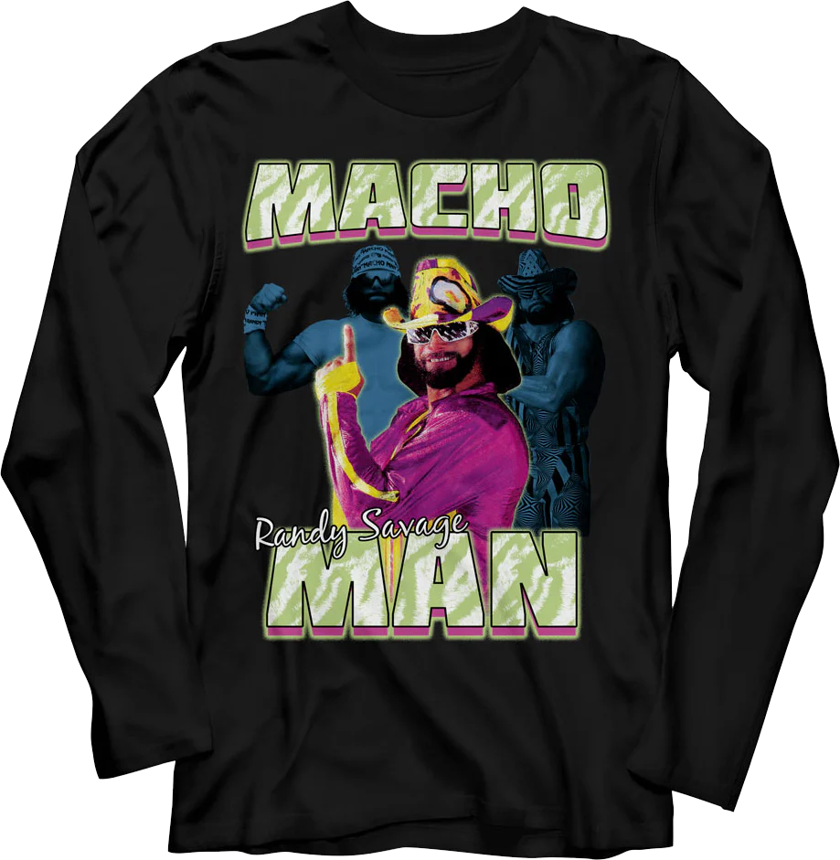 Posing Collage Macho Man Randy Savage Long Sleeve Shirt