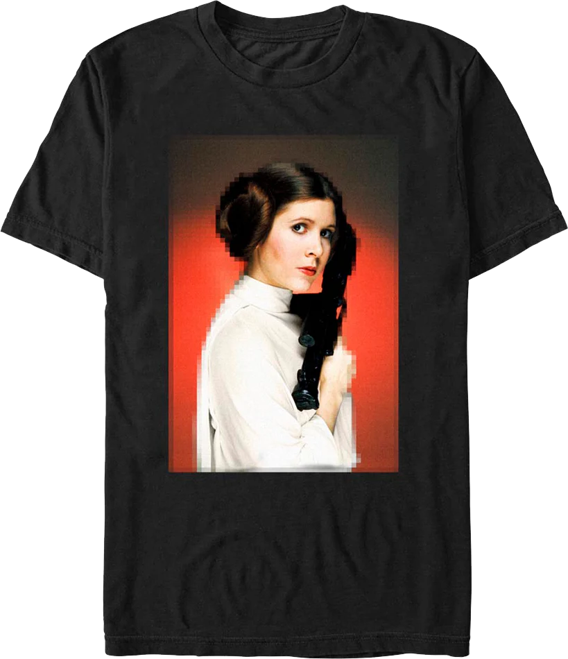 Princess Leia Pixelated Photo Star Wars T-Shirt