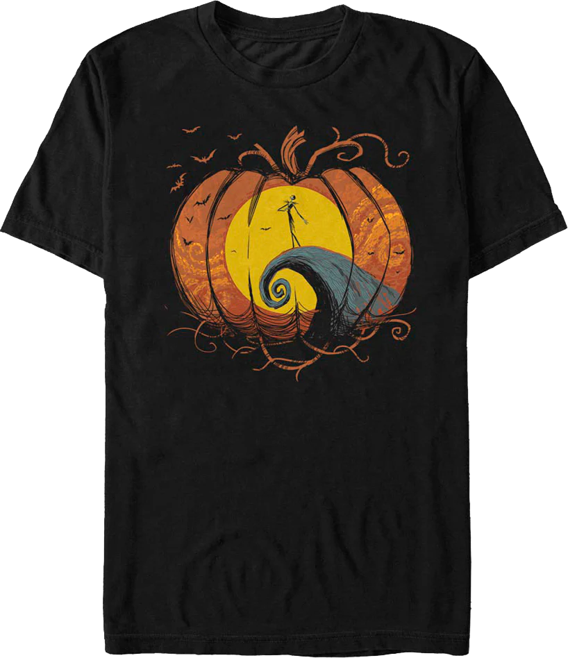 Pumpkin Silhouette Nightmare Before Christmas T-Shirt