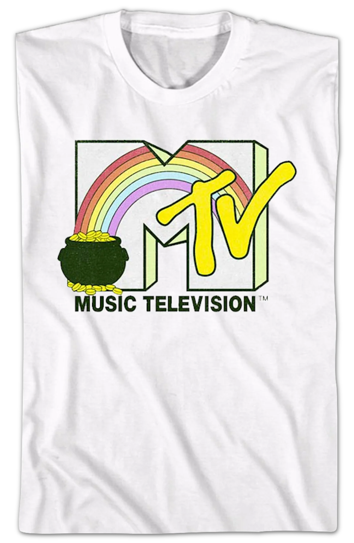 Rainbow And Pot Of Gold Logo MTV Shirt - Image 2