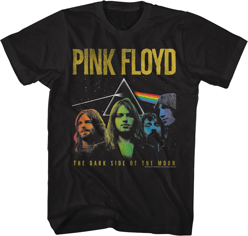 Rainbow Colors Dark Side of the Moon Pink Floyd T-Shirt