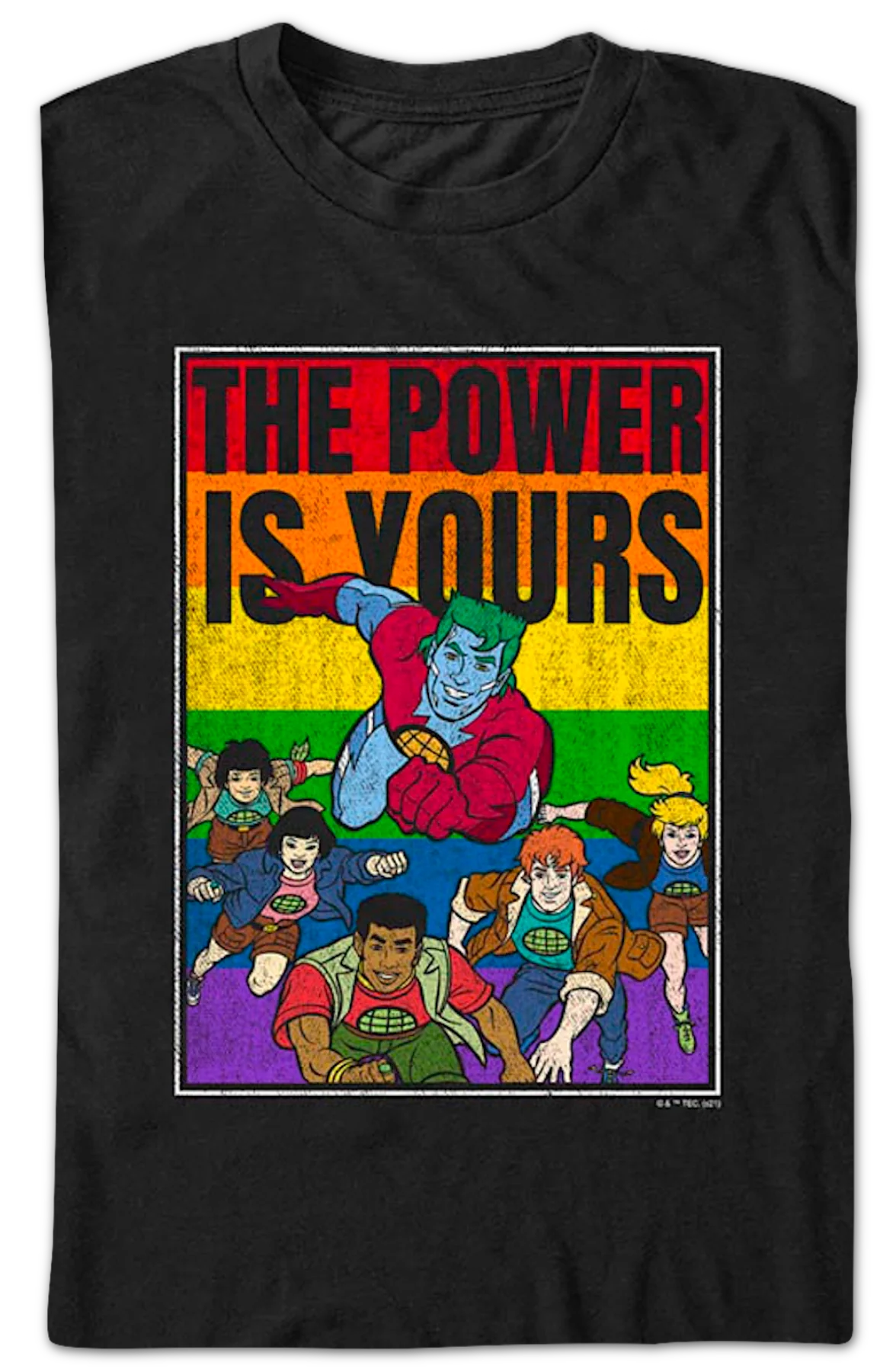 Rainbow Power Is Yours Captain Planet T-Shirt - Image 2