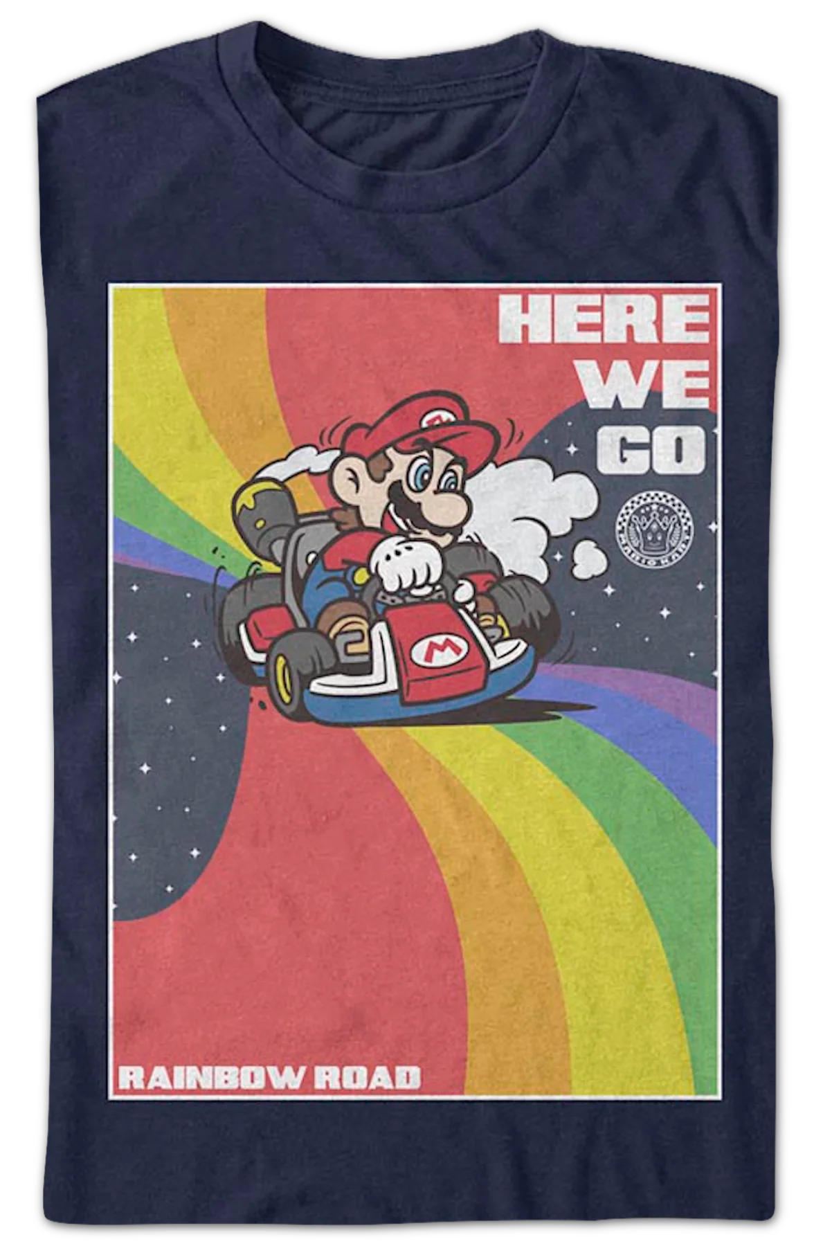 Rainbow Road Mario Kart T-Shirt - Image 2