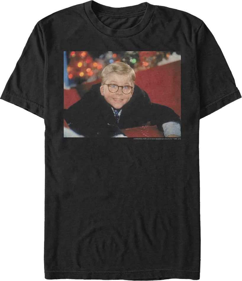 Ralphie Photo Christmas Story Black T-Shirt