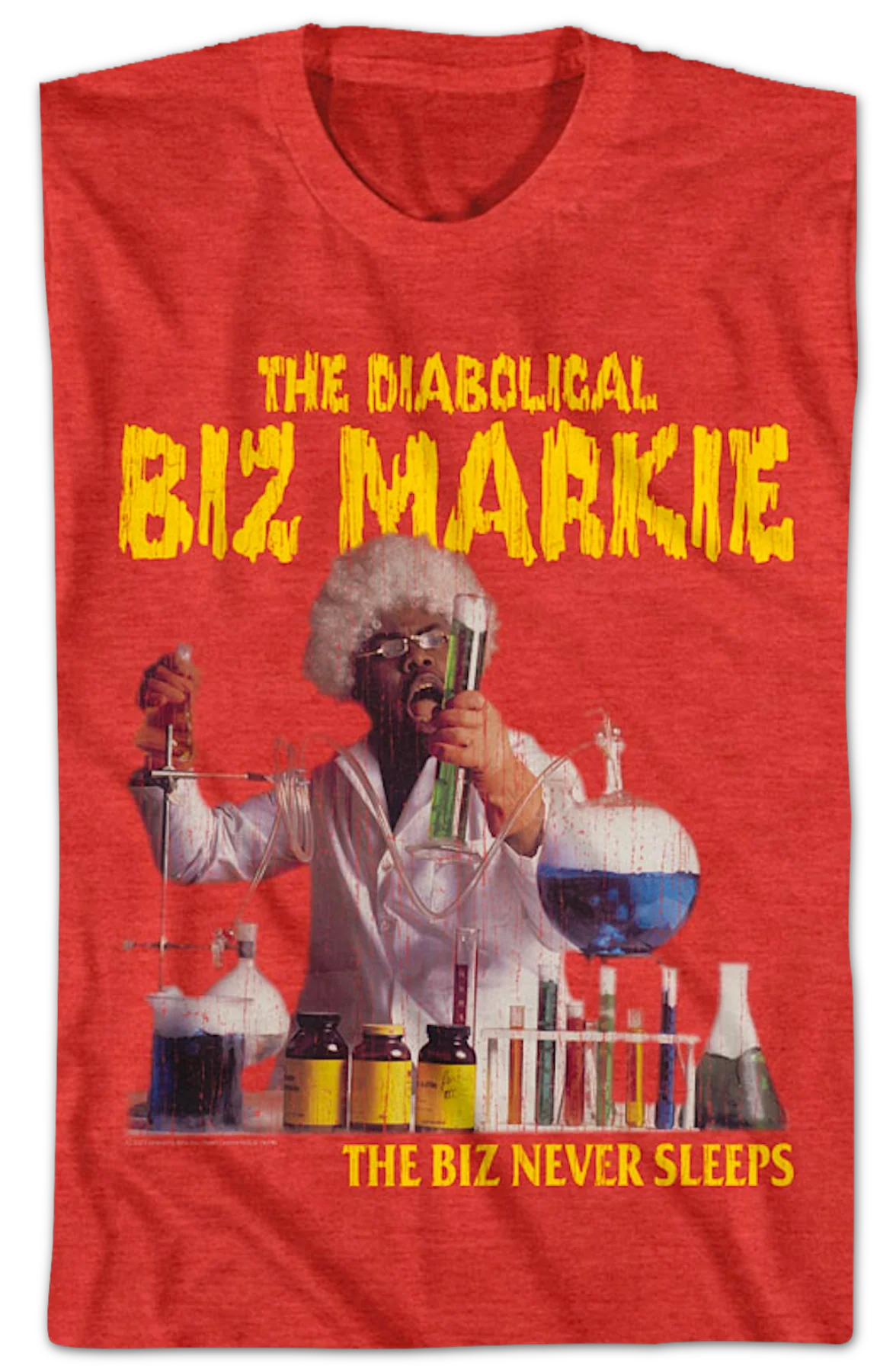 Red Biz Never Sleeps Biz Markie T-Shirt - Image 2