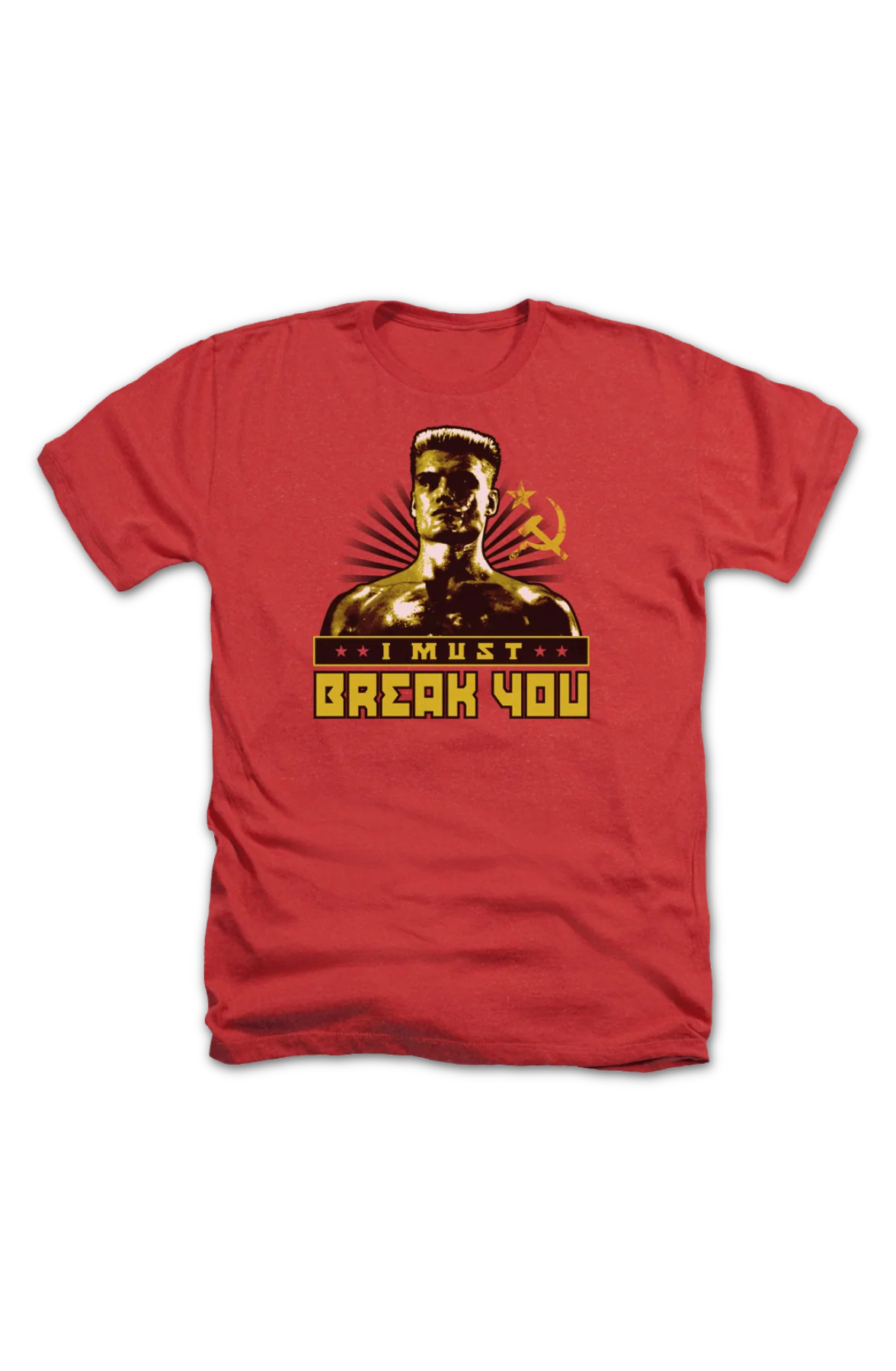 Red Heather Ivan Drago I Must Break You Rocky T-Shirt - Image 2