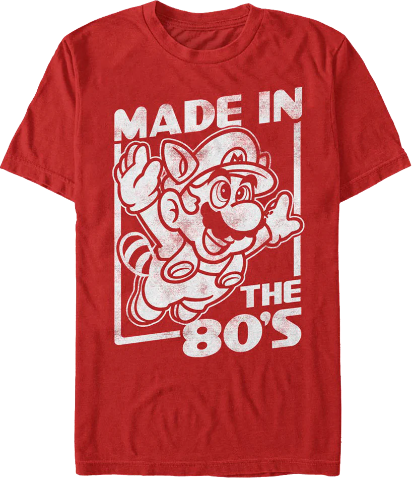 Red Made In The 80's Super Mario Bros. 3 T-Shirt