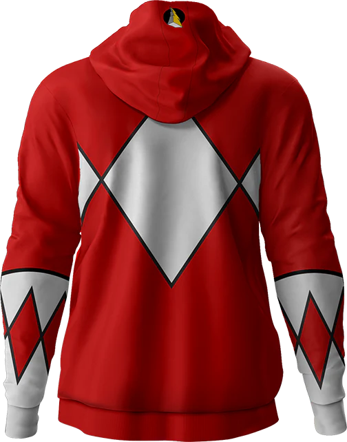 Red Ranger Mighty Morphin Power Rangers Costume Hoodie - Image 3