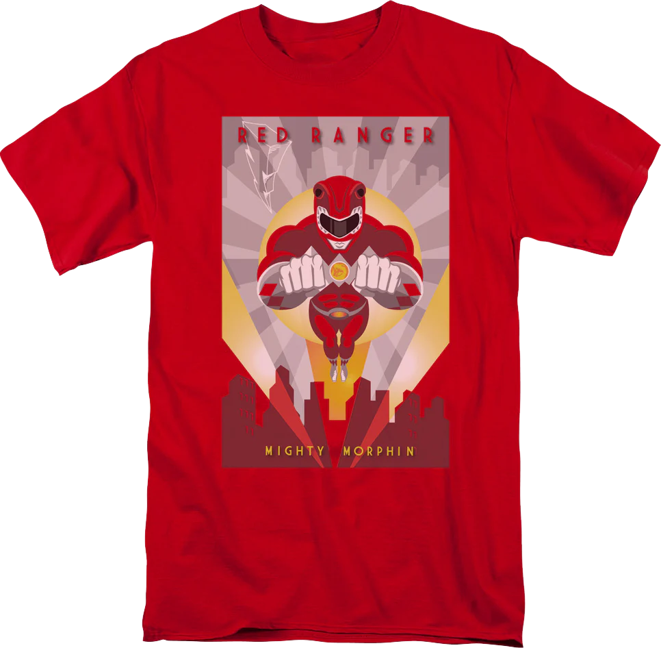 Red Ranger Poster Mighty Morphin Power Rangers T-Shirt