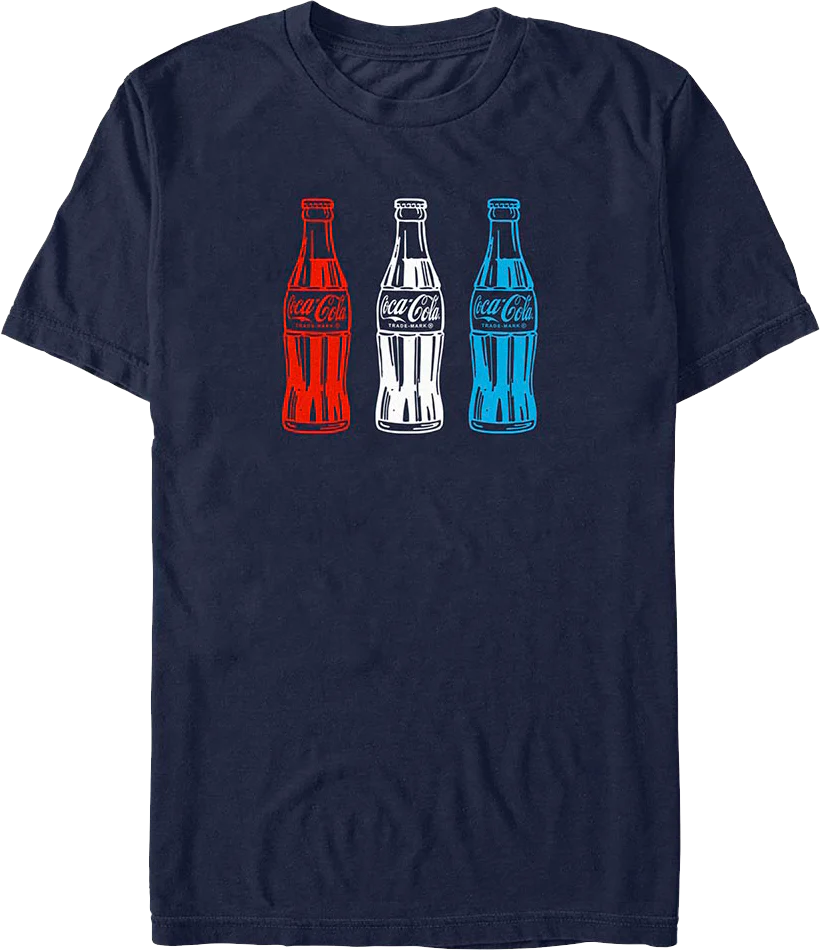 Red White and Blue Bottles Coca-Cola T-Shirt
