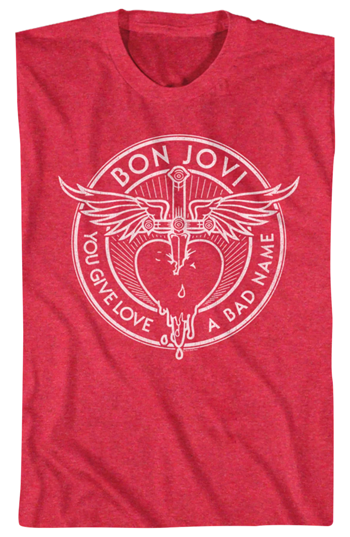 Red You Give Love A Bad Name Bon Jovi T-Shirt - Image 2