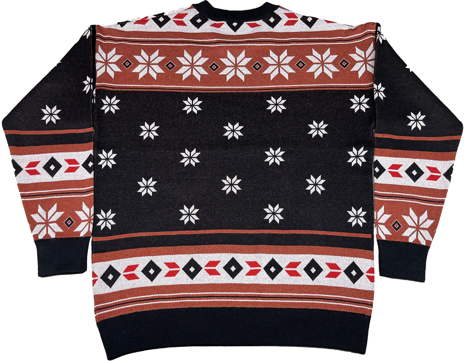 Reindeer In Santa Claus Hat Knitted Christmas Sweater - Image 3