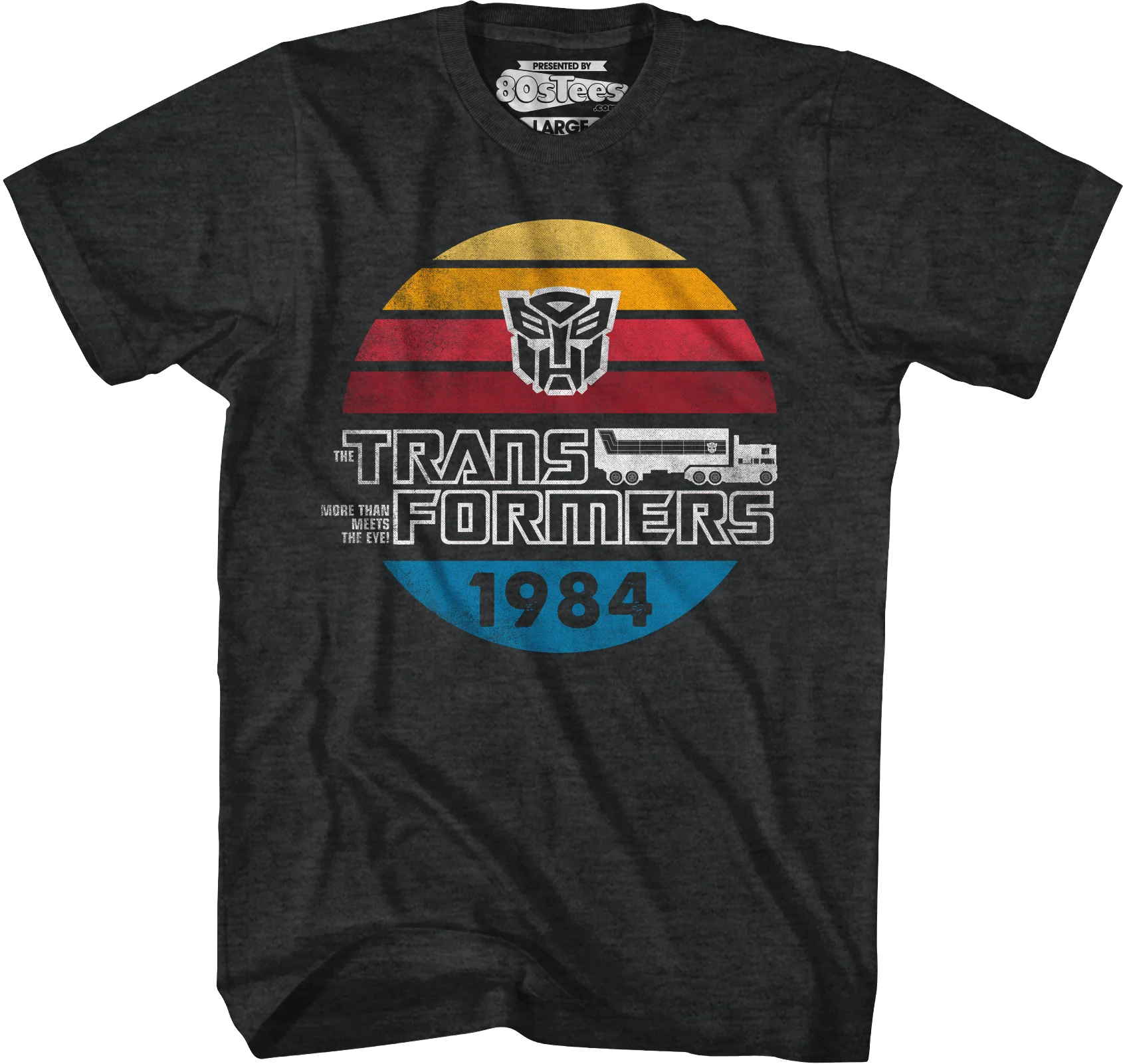 Retro 1984 Stripes Autobots Logo Transformers T-Shirt