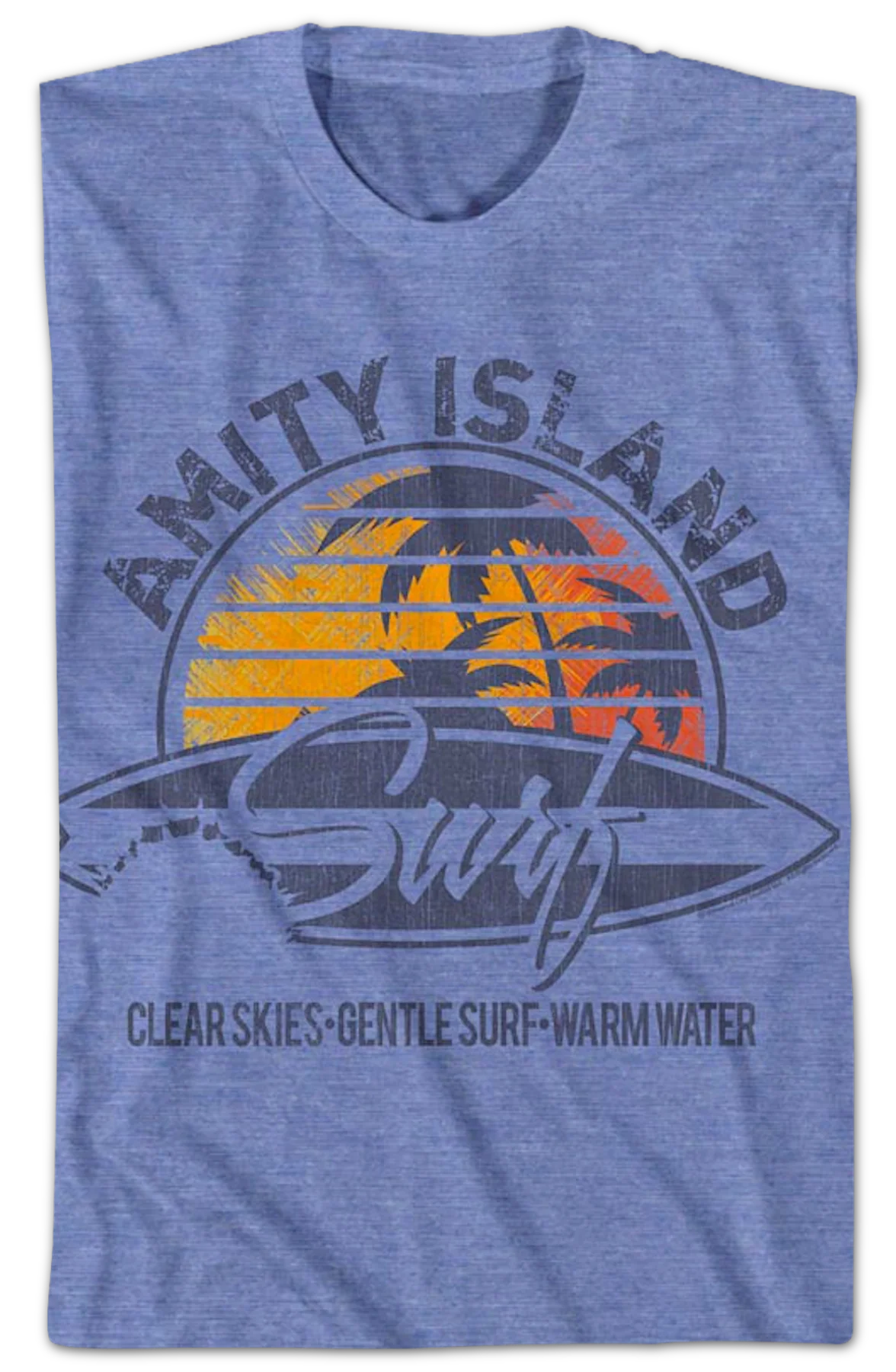 Retro Amity Island Surf Logo Jaws T-Shirt - Image 2