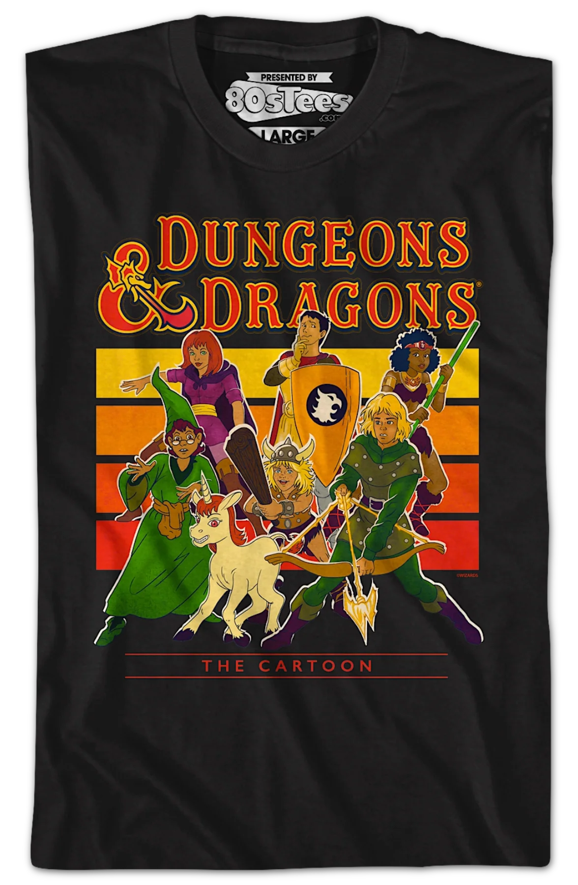 Retro Cartoon Stripes Dungeons & Dragons T-Shirt - Image 2