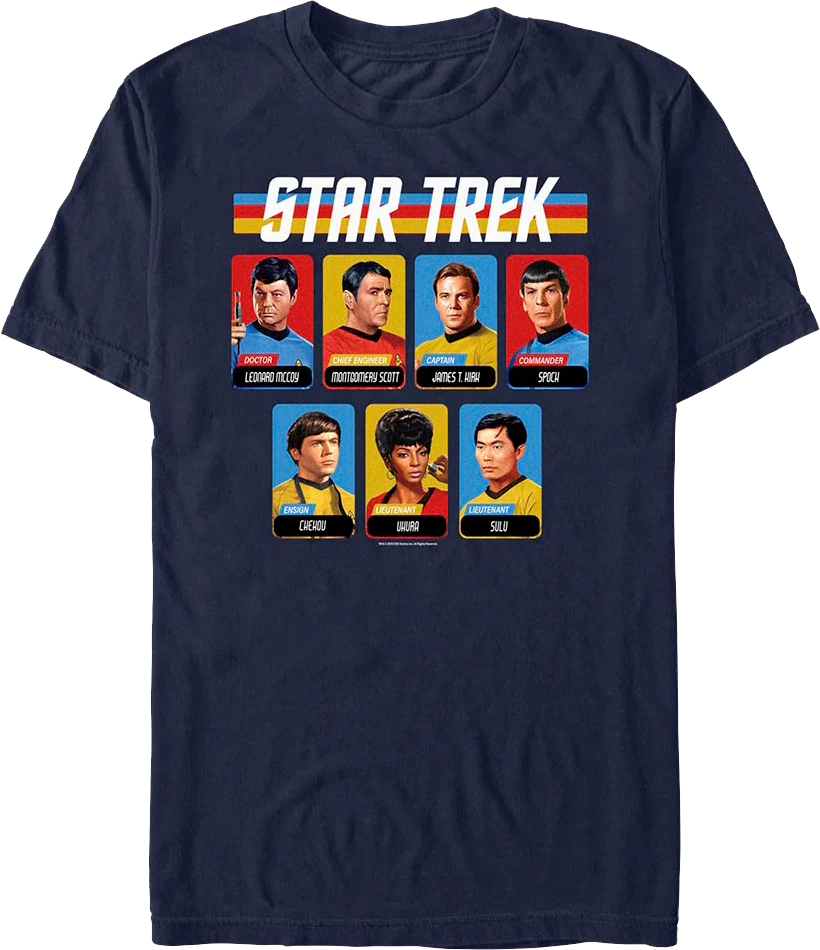Retro Cast Table Star Trek T-Shirt