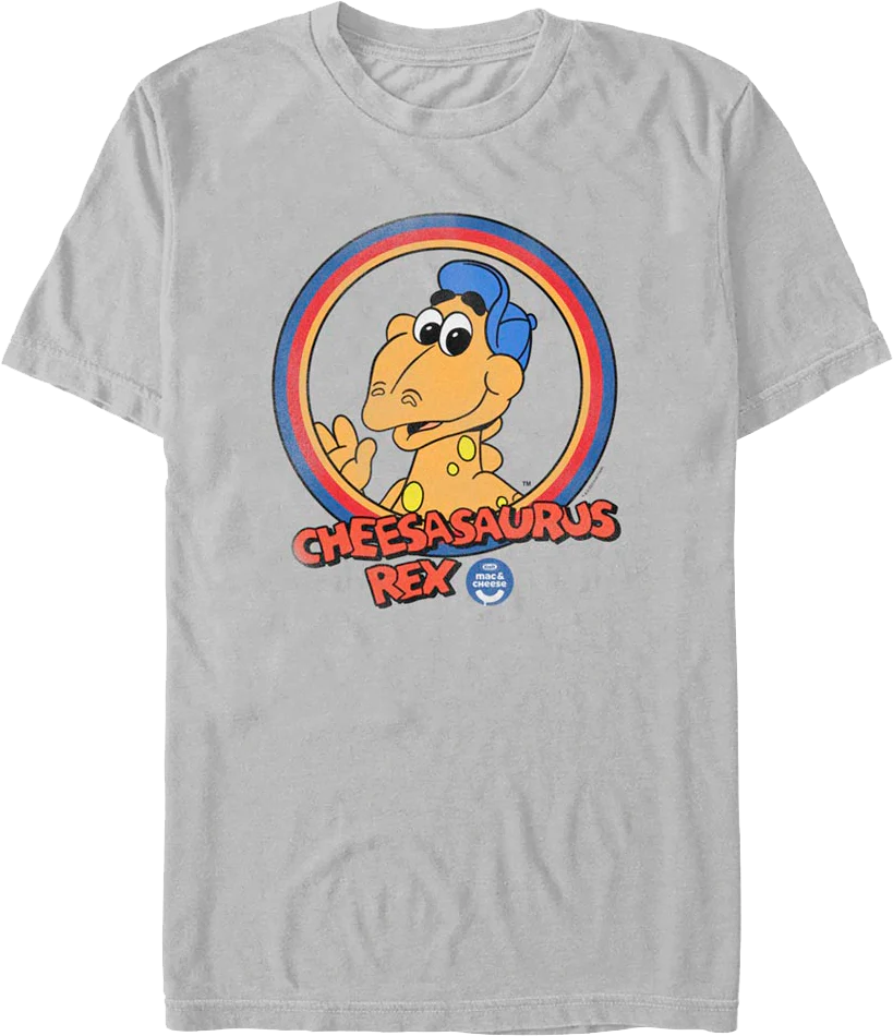 Retro Circle Cheesasaurus Rex Kraft T-Shirt