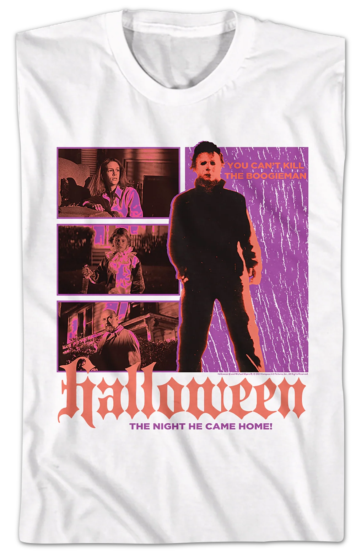 Retro Collage Poster Halloween T-Shirt - Image 2