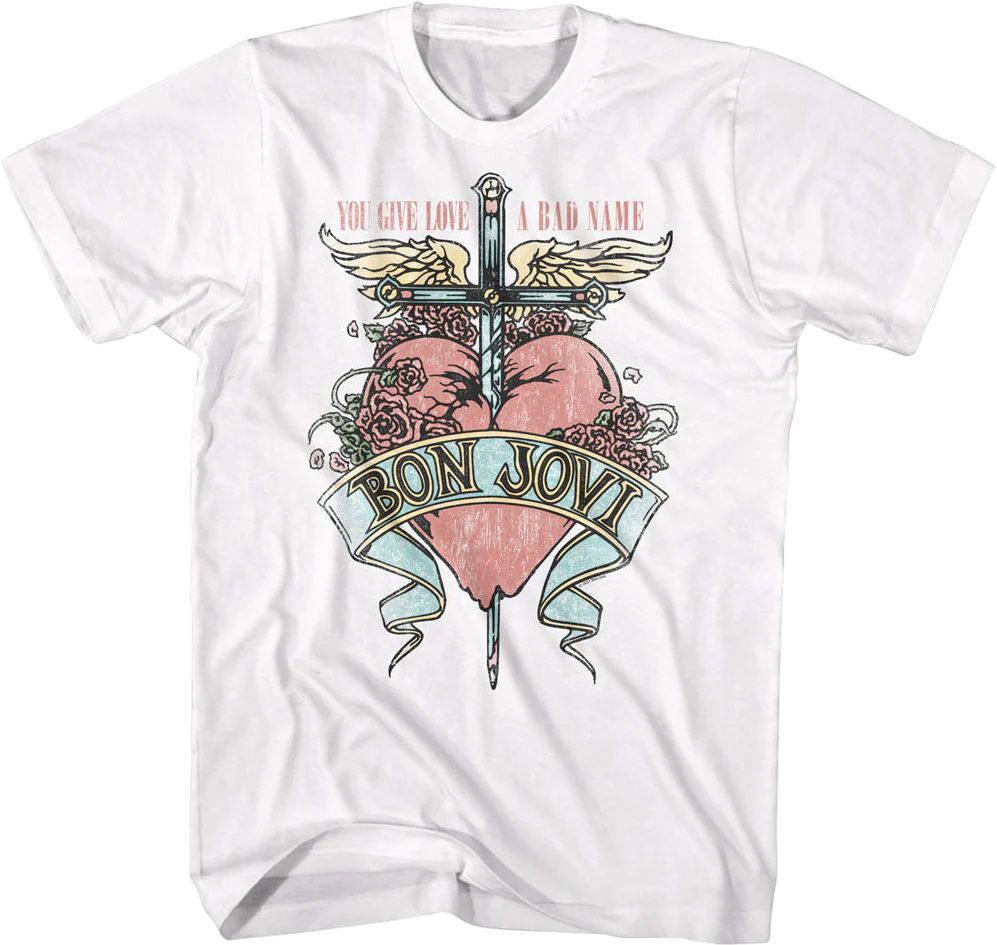 Retro Floral Logo Bon Jovi T-Shirt