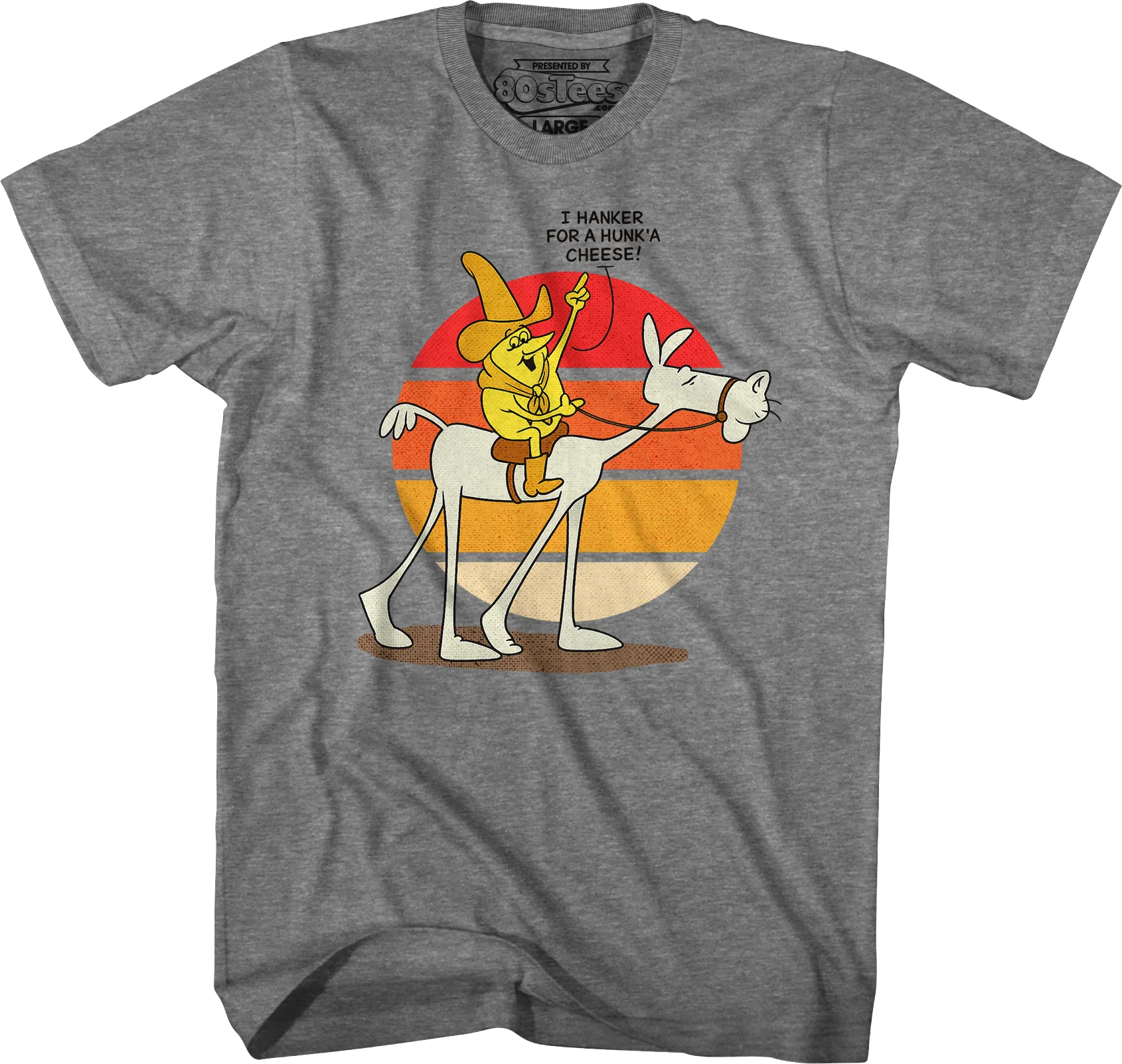 Retro Hanker For A Hunk'A Cheese Time For Timer T-Shirt - Image 4