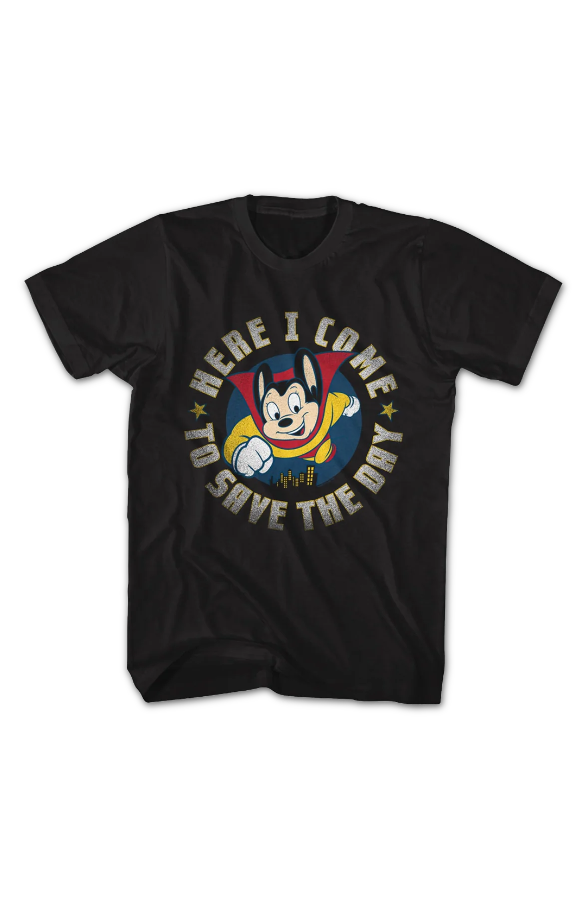 Retro Here I Come To Save The Day Mighty Mouse T-Shirt - Image 2