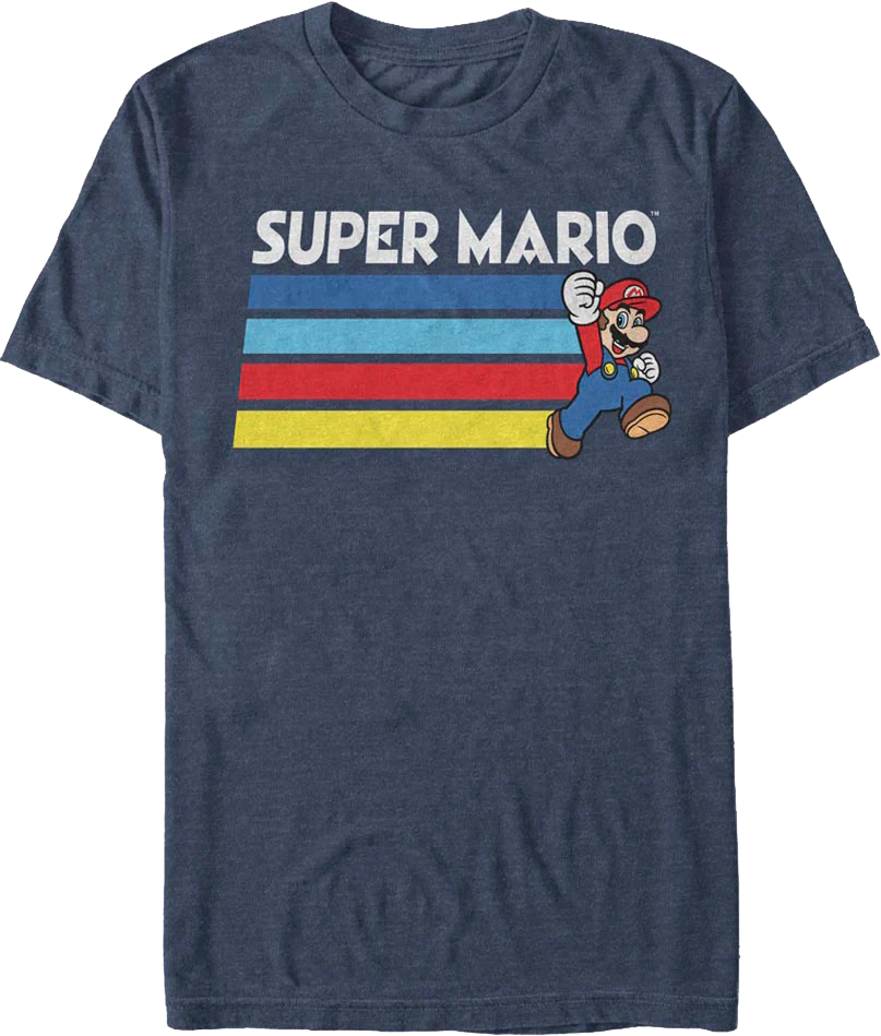 Retro Jump Stripes Super Mario Bros. T-Shirt
