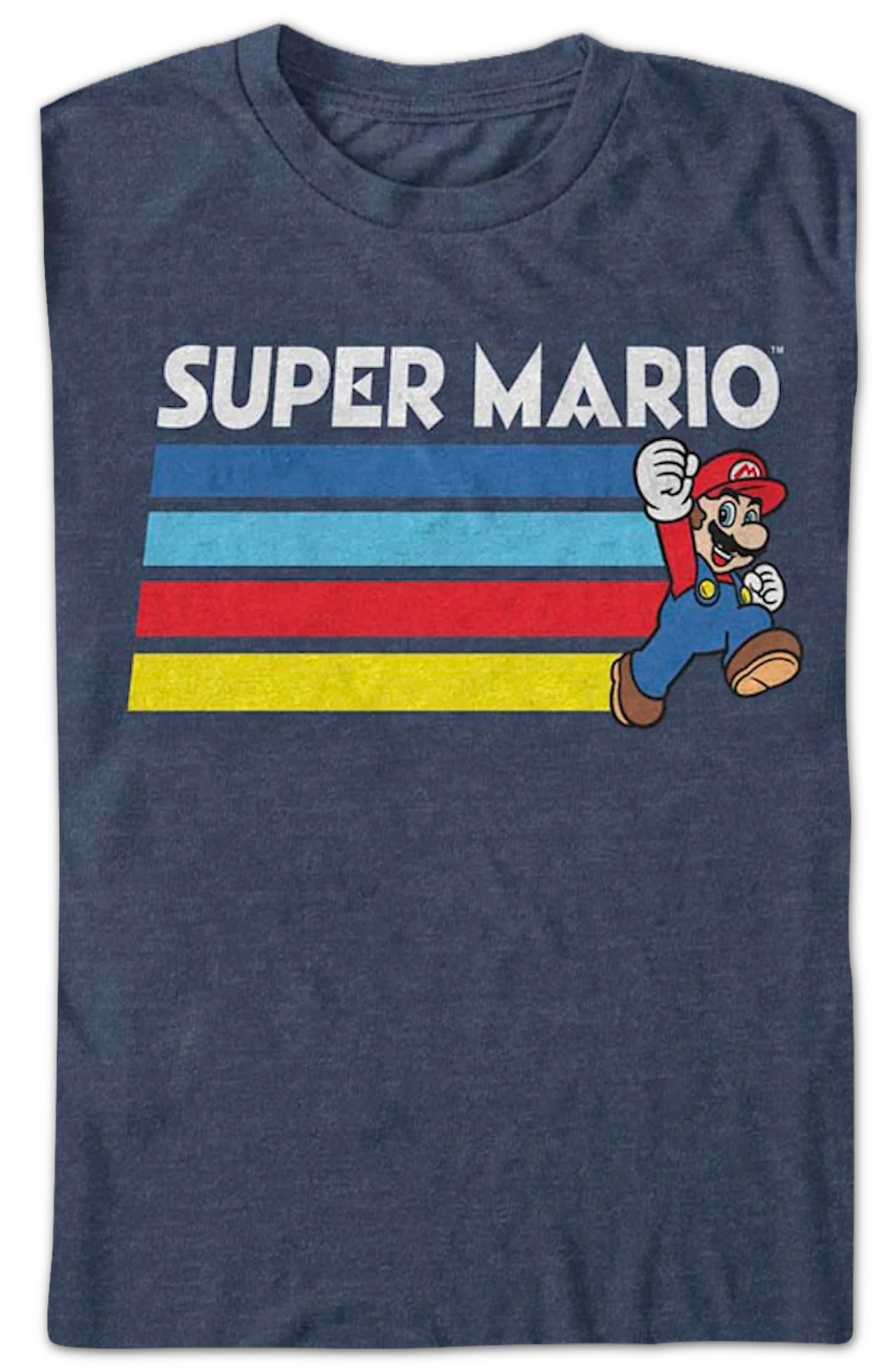 Retro Jump Stripes Super Mario Bros. T-Shirt - Image 2