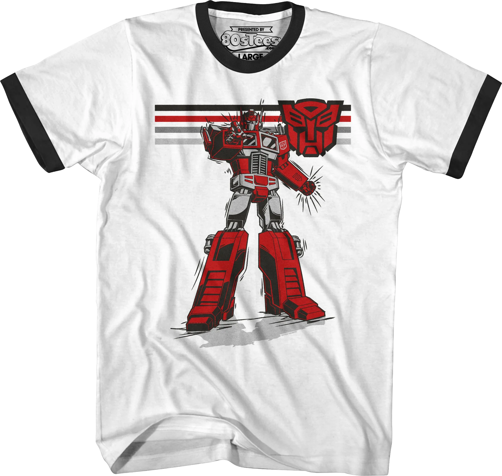 Retro Optimus Prime Transformers Ringer Shirt