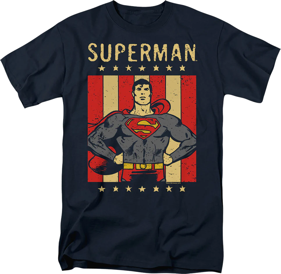 Retro Patriotic Pose Superman DC Comics T-Shirt