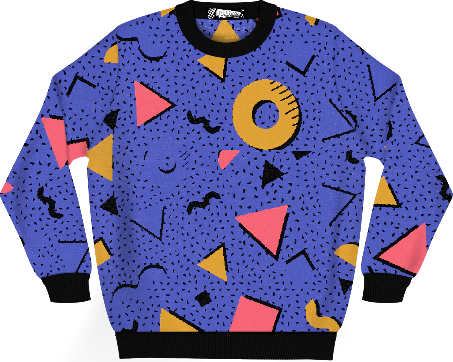 Retro Pattern Shapes Knitted Sweater