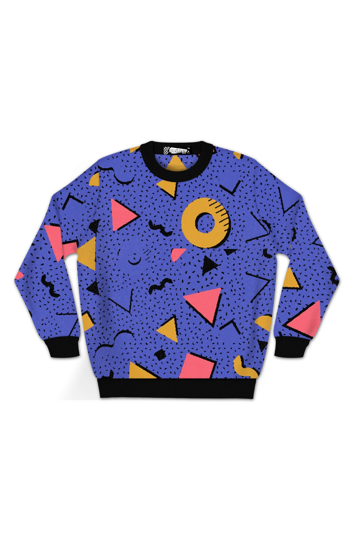 Retro Pattern Shapes Knitted Sweater - Image 2