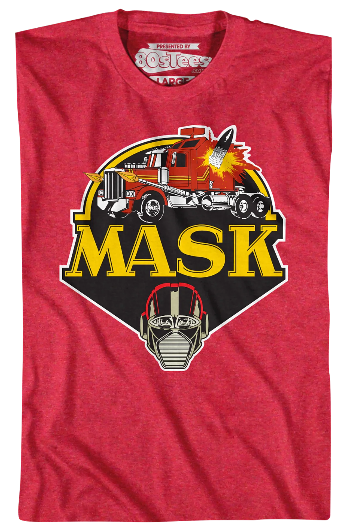 Retro Red Logo MASK Shirt - Image 2