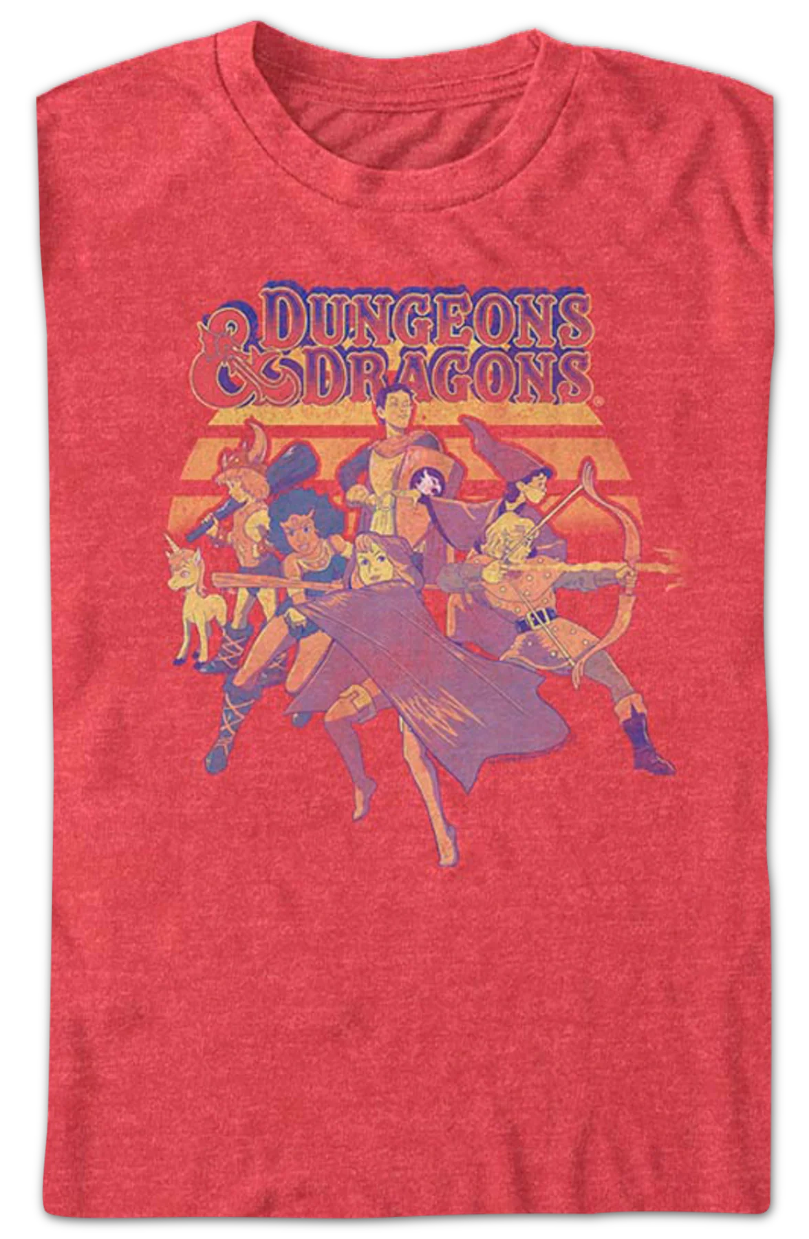 Retro Sunset Collage Dungeons & Dragons T-Shirt - Image 2