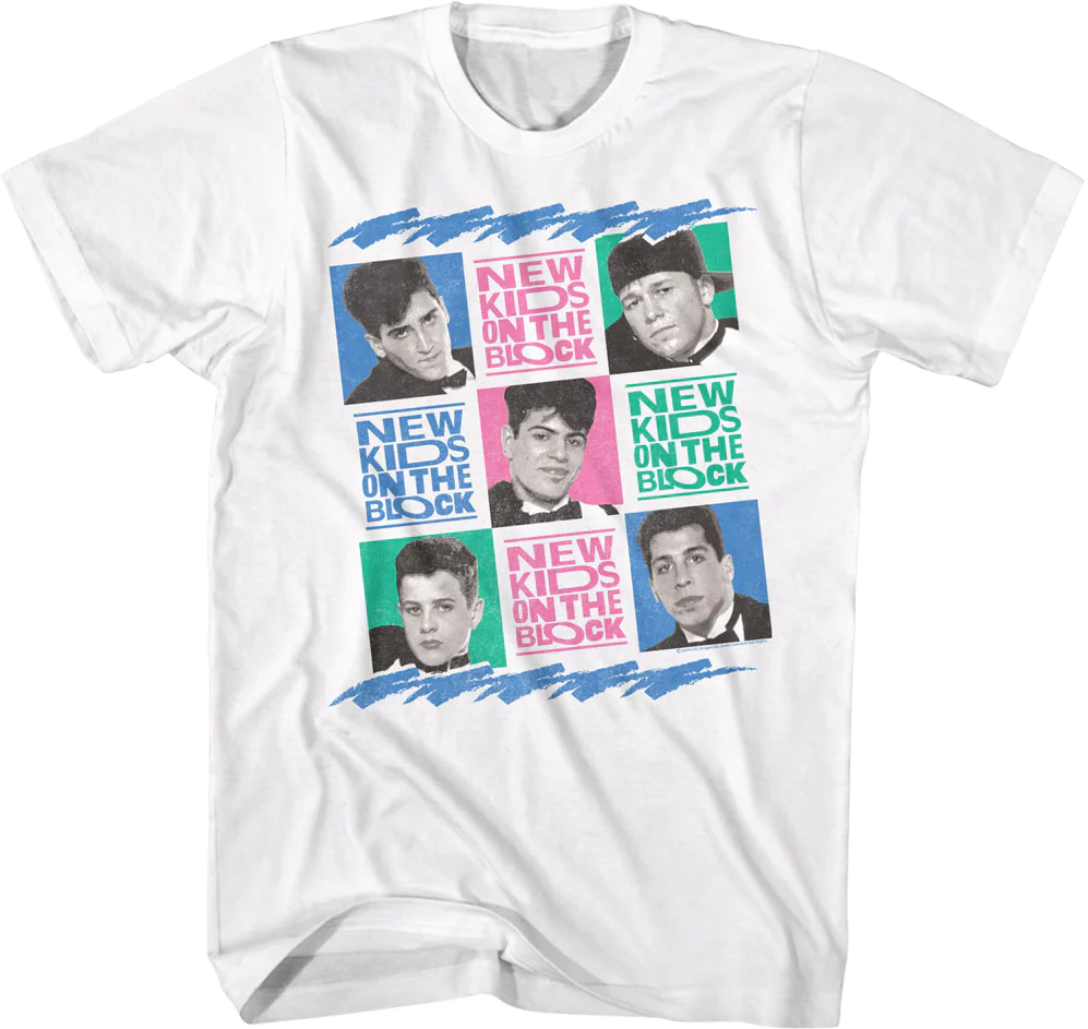 Retro Tuxes In Squares New Kids On The Block T-Shirt