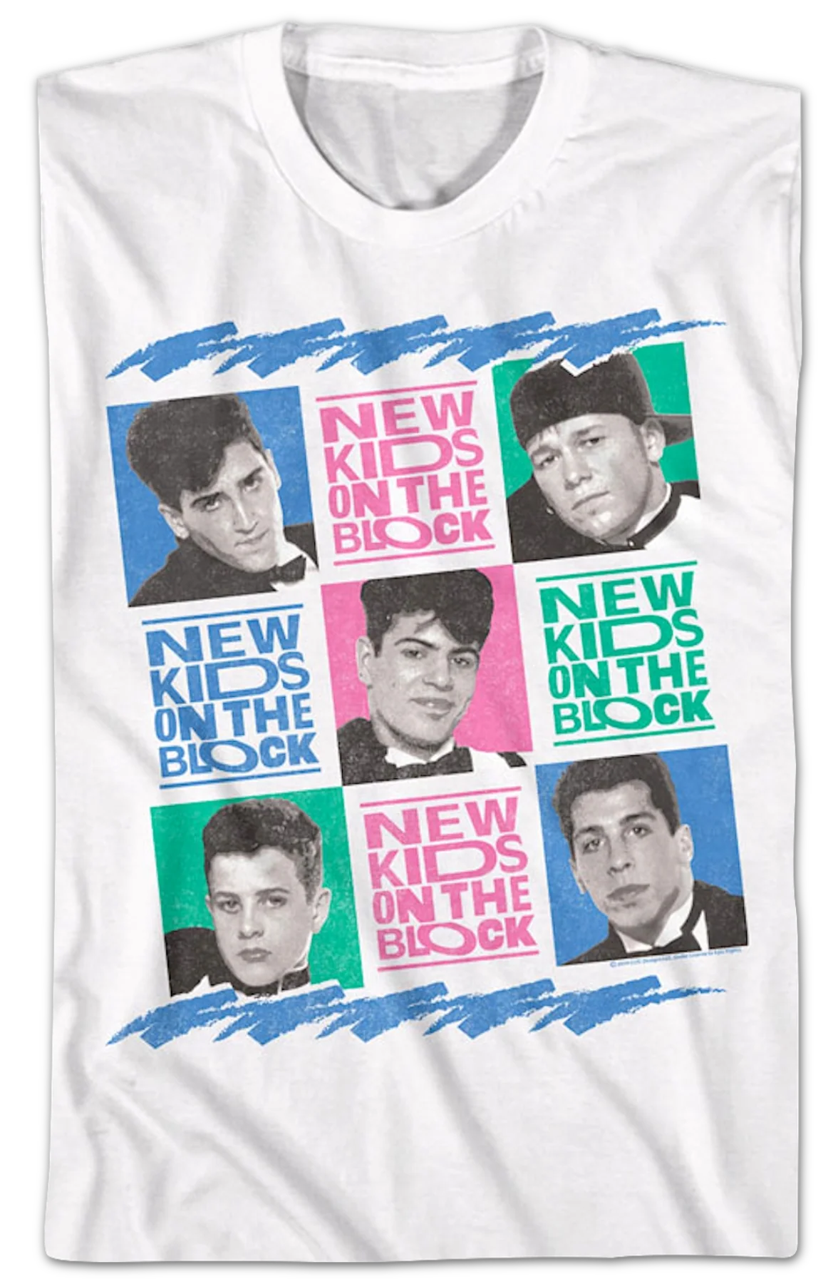 Retro Tuxes In Squares New Kids On The Block T-Shirt - Image 2