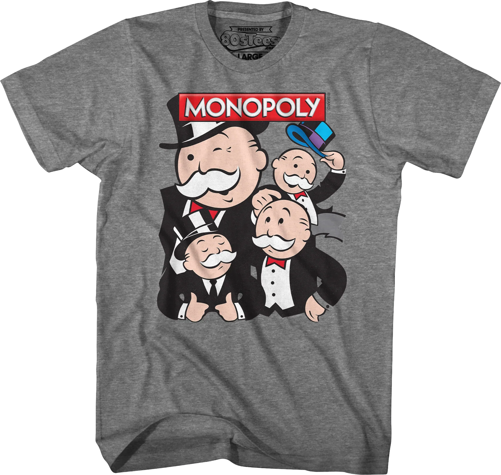 Rich Uncle Pennybags Collage Monopoly T-Shirt - Image 2