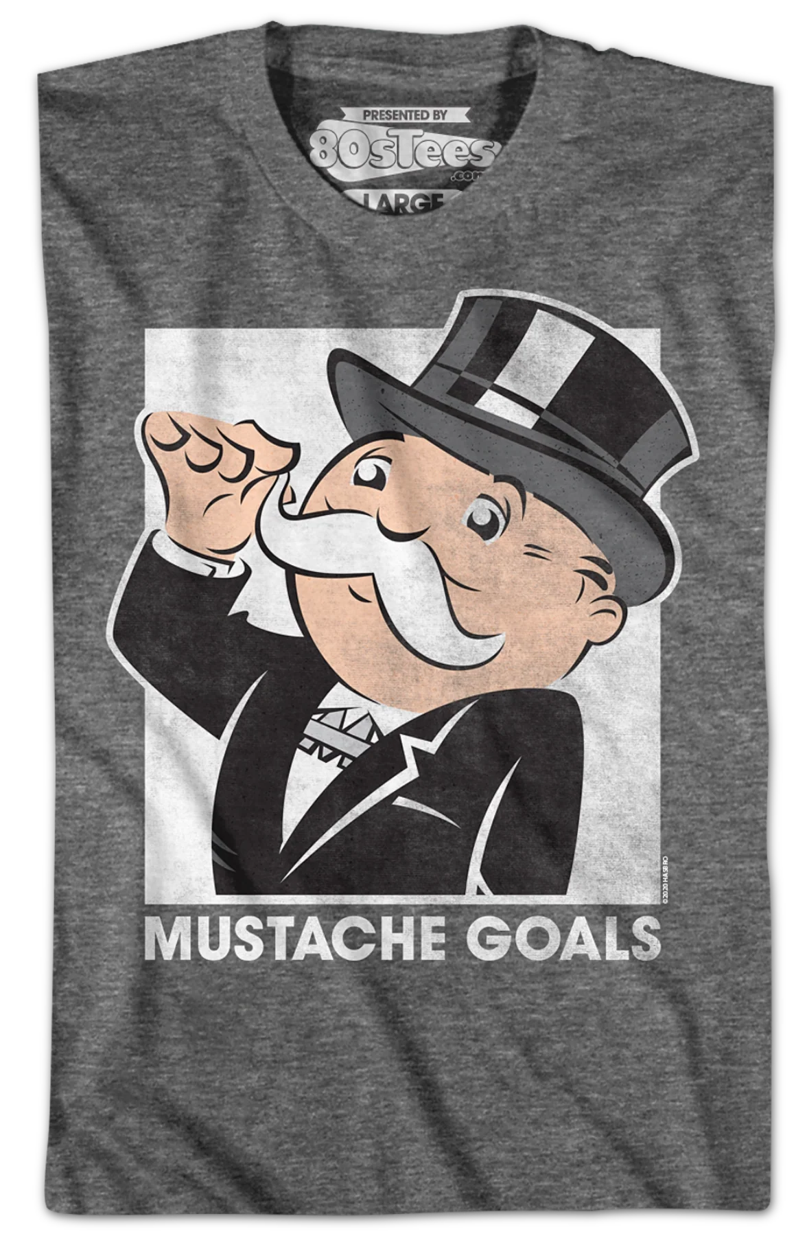 Rich Uncle Pennybags Mustache Goals Monopoly T-Shirt - Image 2