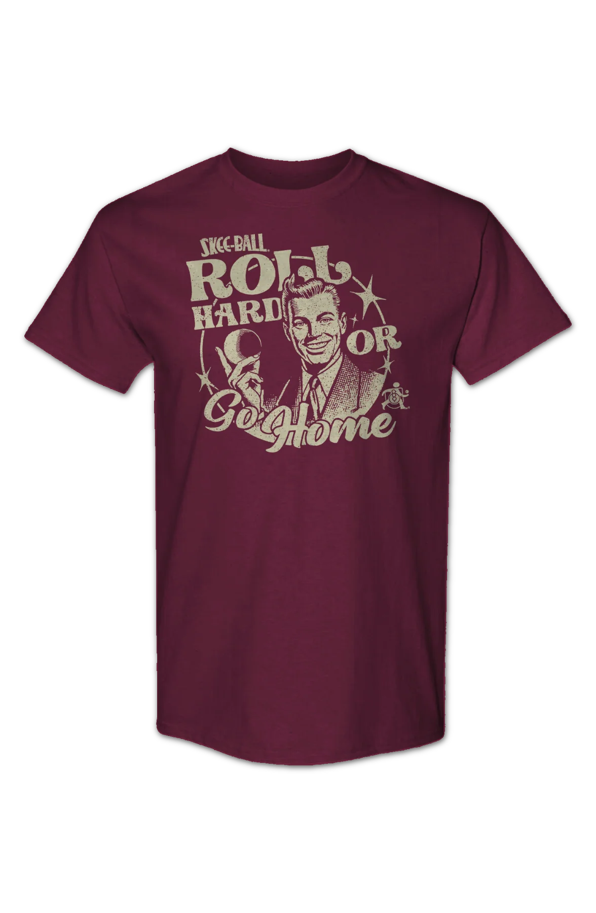 Roll Hard Or Go Home Skee-Ball T-Shirt - Image 2