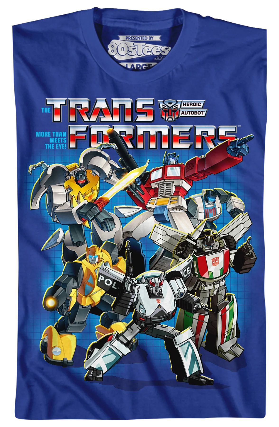Royal Blue Autobots Collage Transformers T-Shirt - Image 2