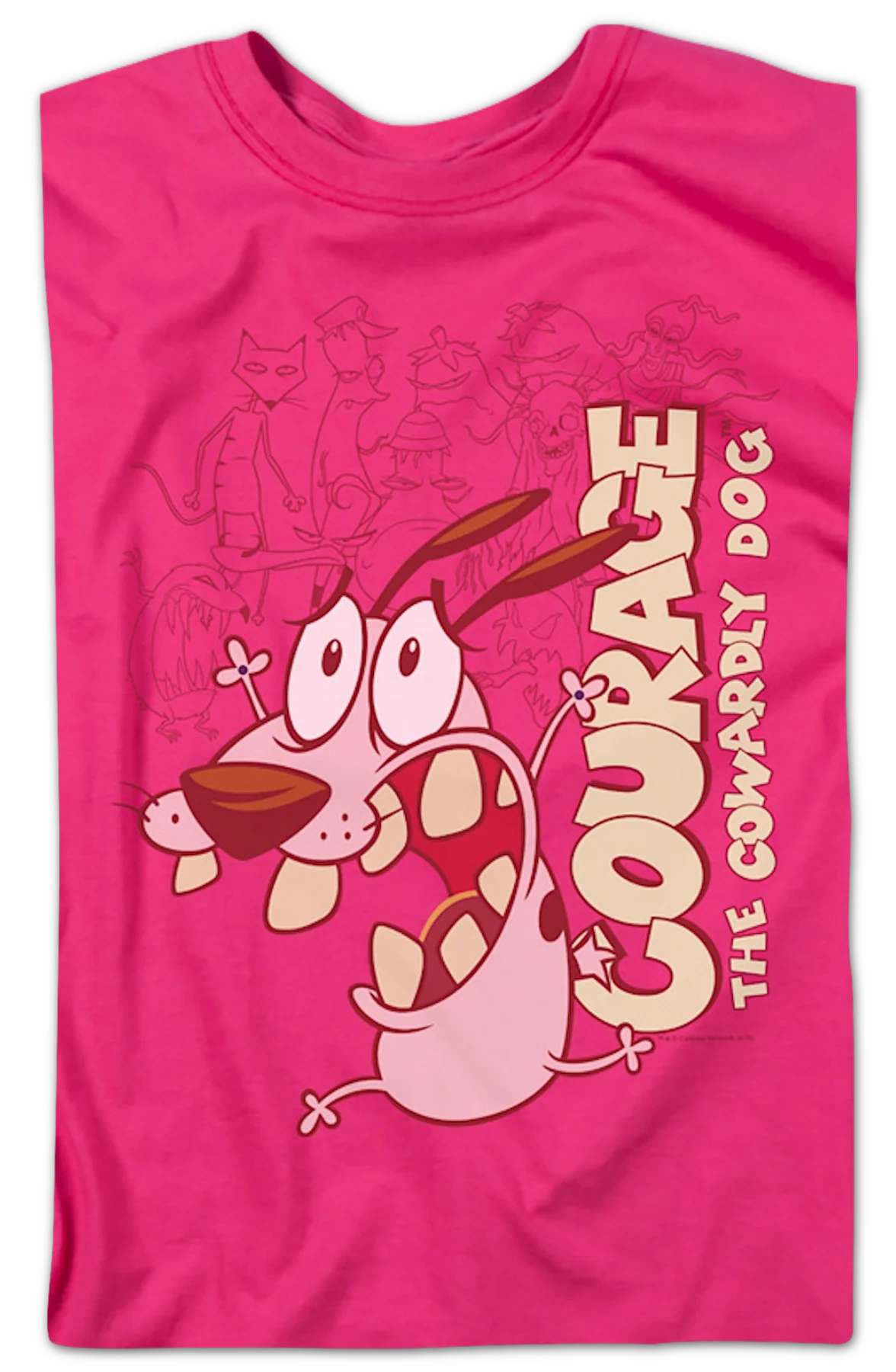 Running Scared Courage The Cowardly Dog T-Shirt - Image 2