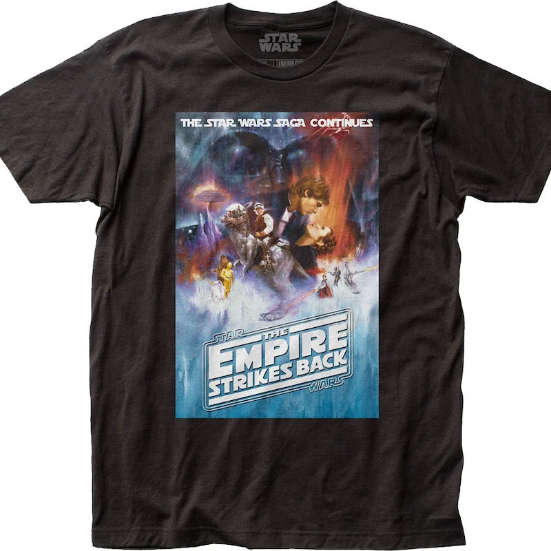 Saga Continues Poster The Empire Strikes Back Star Wars T-Shirt