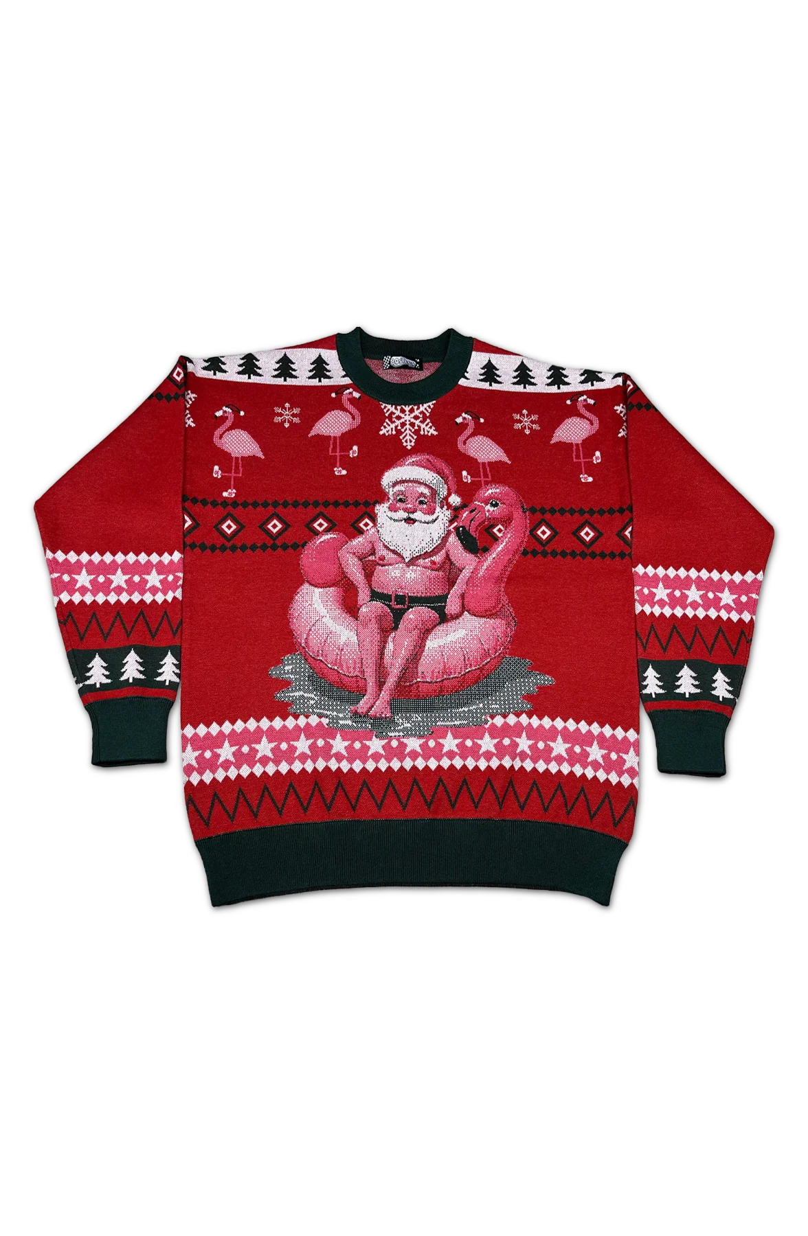 Santa Chilling In The Pool Knitted Christmas Sweater - Image 2