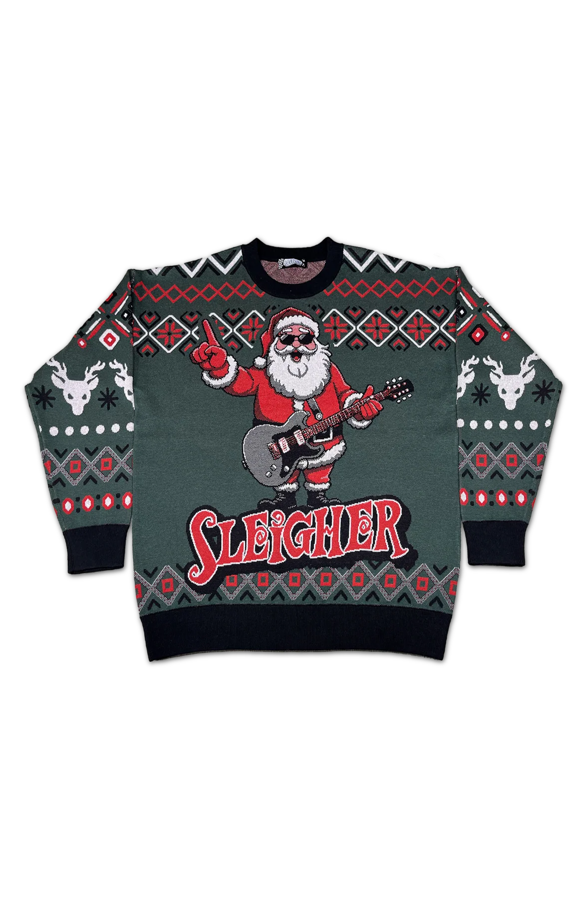 Santa Claus Sleigher Knitted Christmas Sweater - Image 2